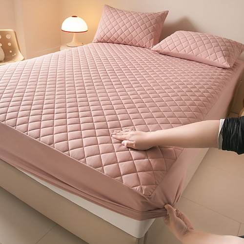 Wasserdichter Matratzenschoner, gesteppt, vollständig abdeckend, staubdichter Bettbezug, weicher und bequemer Matratzenbezug für ganzjährigen Schutz Image