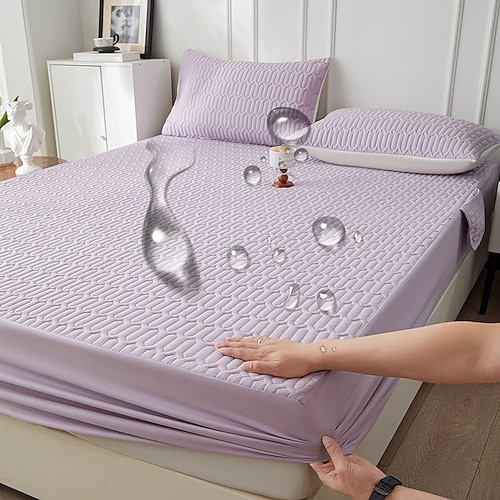 Wasserdichter Matratzenschoner, gesteppter, verdickter Einzelbettbezug, wasserdichter Urinschutz für Matratzen Image