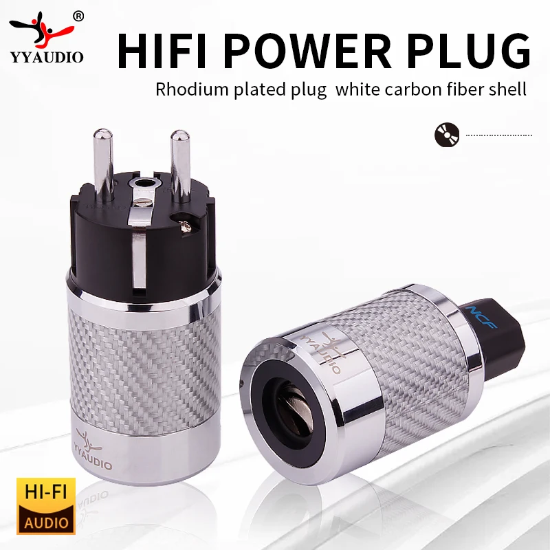 1 paar EU Power Plug IEC Audio Stecker Für Audiophile DIY Netz Kabel Hallo-End Carbon Rhodium Überzogen EU Version Power Stecker Image