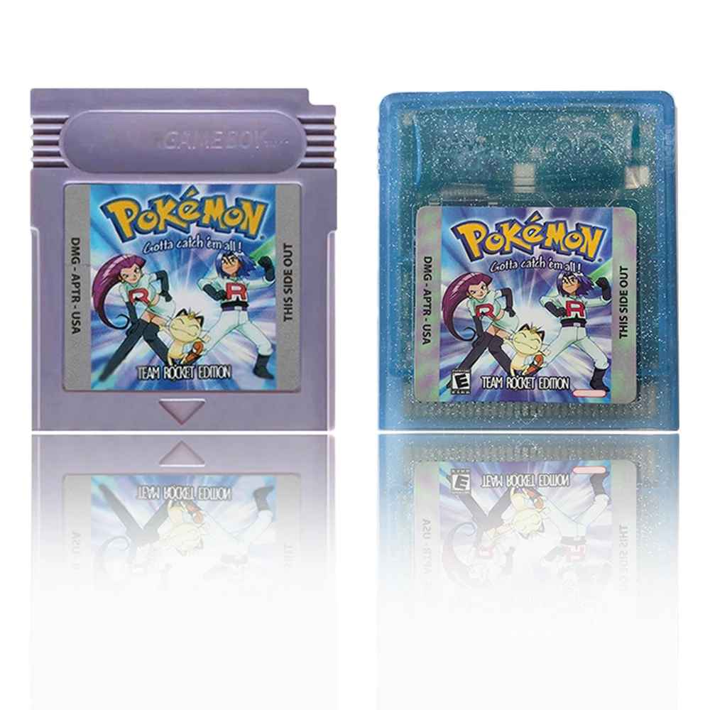 Best Seller Pokemon 16-Bit Video Game Console Cartridge GBC Game Card Pokemon Team Rocket Edition USA Version Grey/Crystal Shell