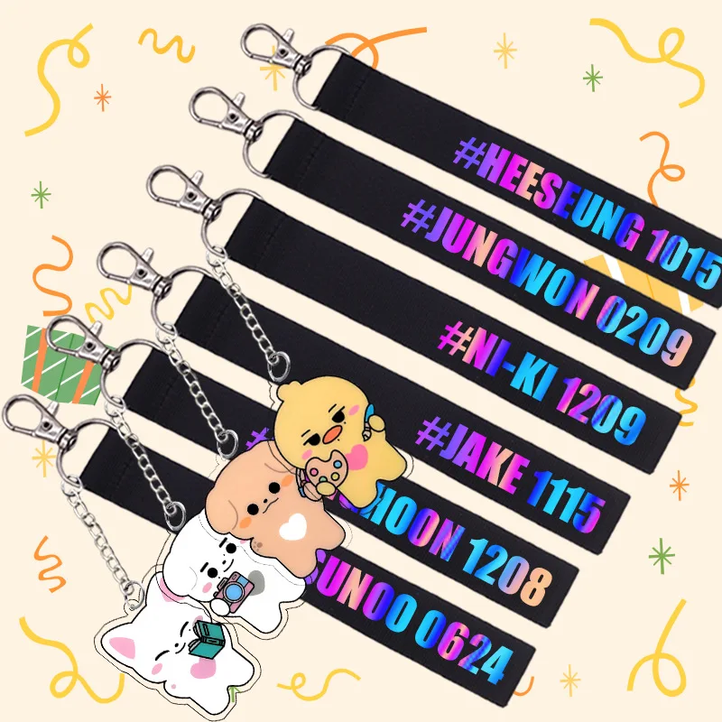 Jungwon Heeseung Jay Jake Niki Sunoo Sunghoon Beliebte koreanische Idol Boy Group Peripherie-Acryl-Anhänger Lanyard Studentengeschenke Image