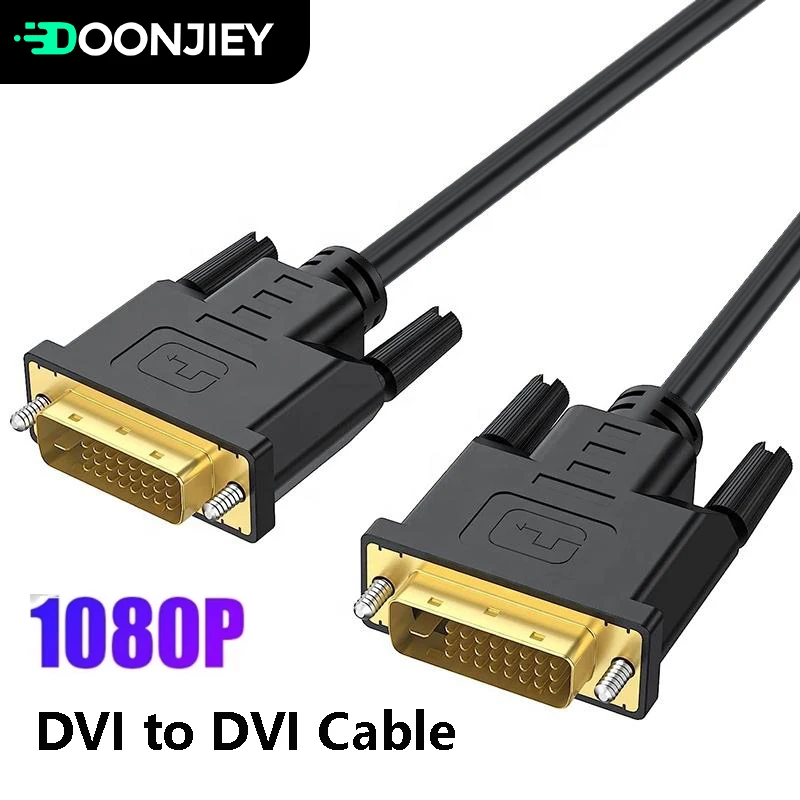 Hochgeschwindigkeits-DVI-Kabel Stecker auf Stecker DVI-D 24+1/24+5 Digitales Videokabel HD 1080P für LCD HDTV Gaming Projektor Monitor 1M/1,8M