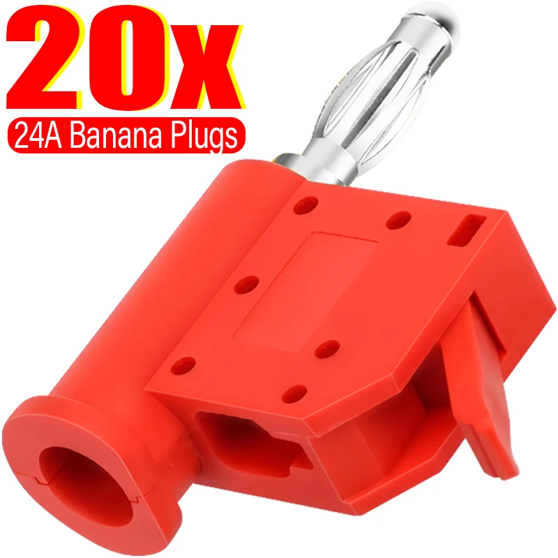 24A Kein Löten Verbinden Bananen Stecker Schnell Draht Anschlüsse Stecker für Heimkino Auto Audio Lautsprecher Verdrahtung Stecker Terminal Liefert Image