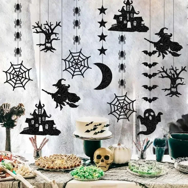 6 Stücke Neue Halloween Geist Hexe Hängen Anhänger Happy Halloween Dekoration für Zuhause Süßes oder Saures Foto Prop Halloween Suppiles Image