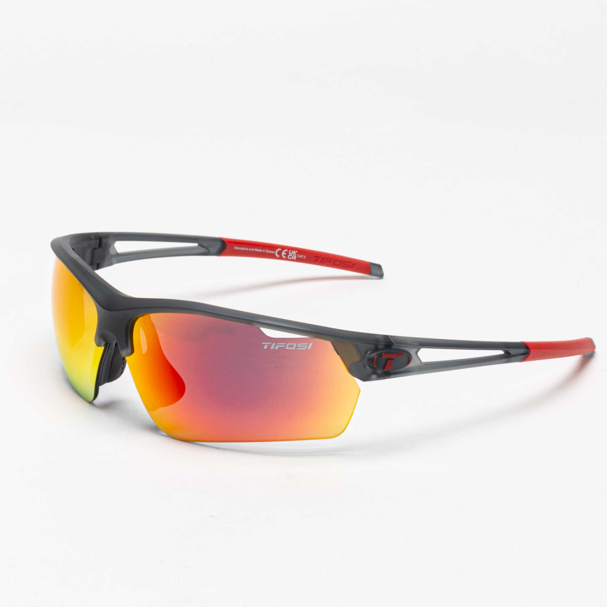 Tifosi Navar FC Sunglasses Sunglasses Satin Vapor (Smoke Red Mirror)