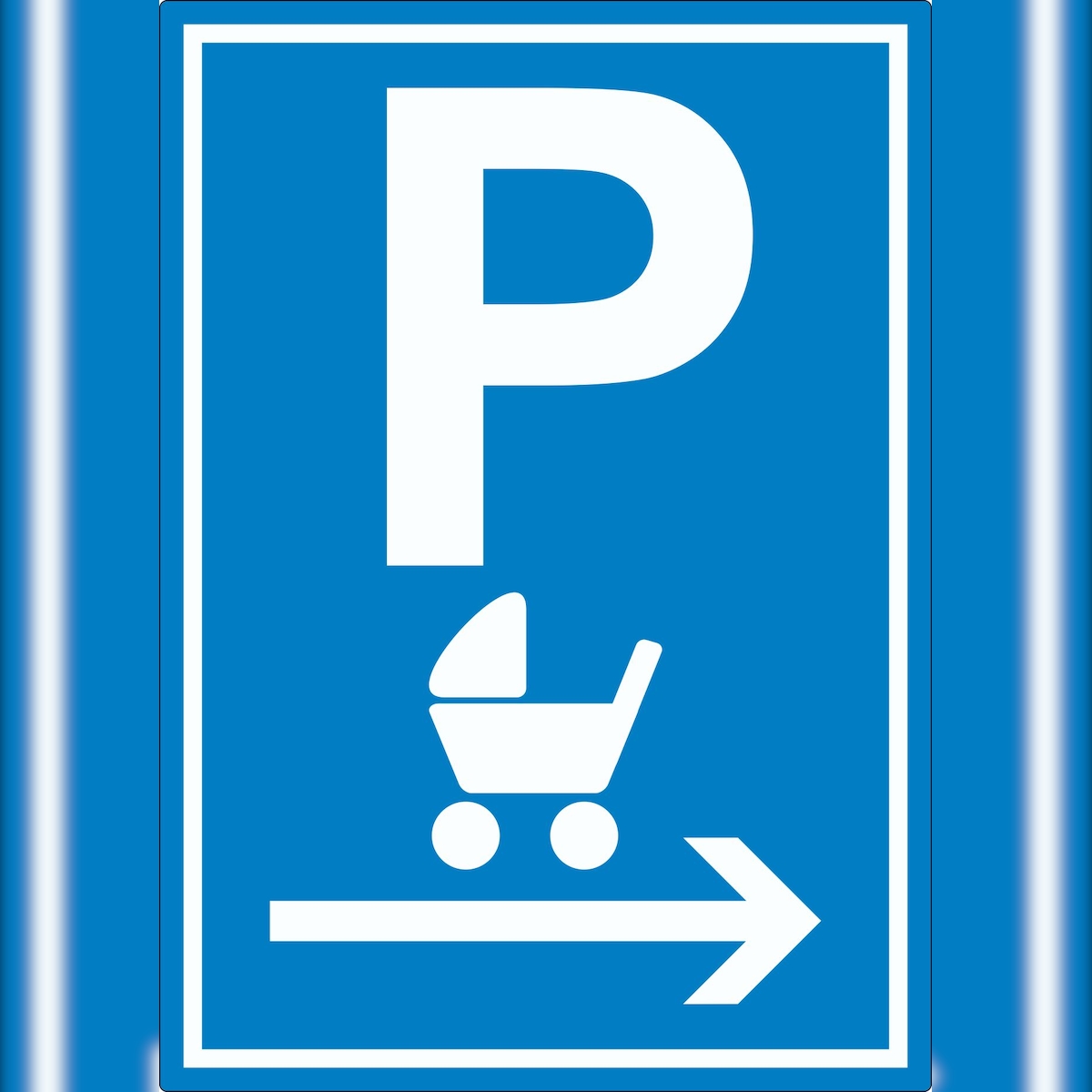 HB-Druck Kinderwagen Parkplatz Aufkleber mit Pfeil nach rechts A6 (105x148mm) Image