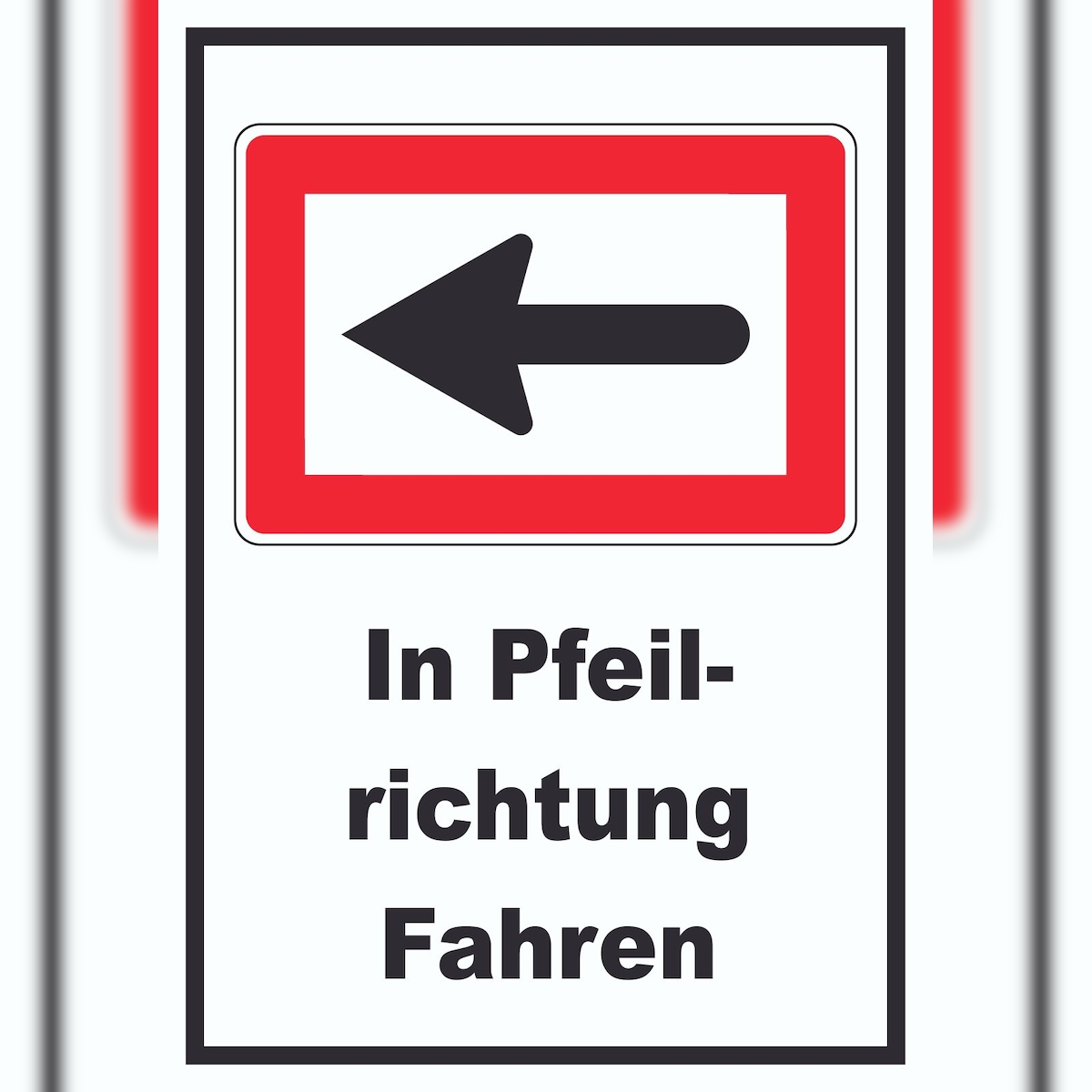 HB-Druck In Pfeilrichtung fahren links Symbol und Text A5 (148x210mm) Image