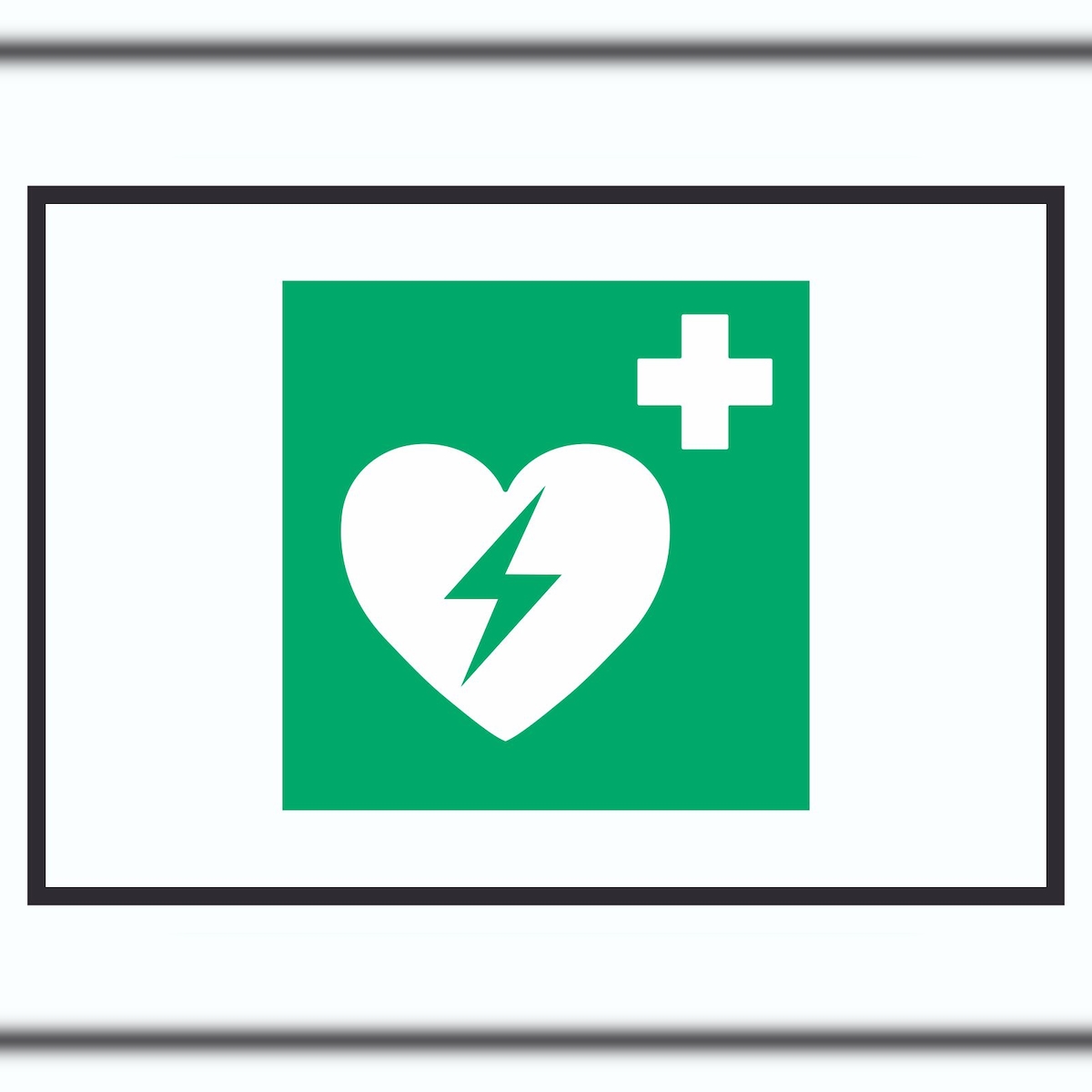HB-Druck Defibrillator Symbol A4 Rückseite selbstklebend Schild Image