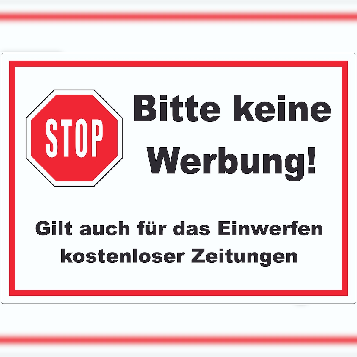 HB-Druck Stop Bitte keine Werbung Aufkleber A7 (74x105mm) Image