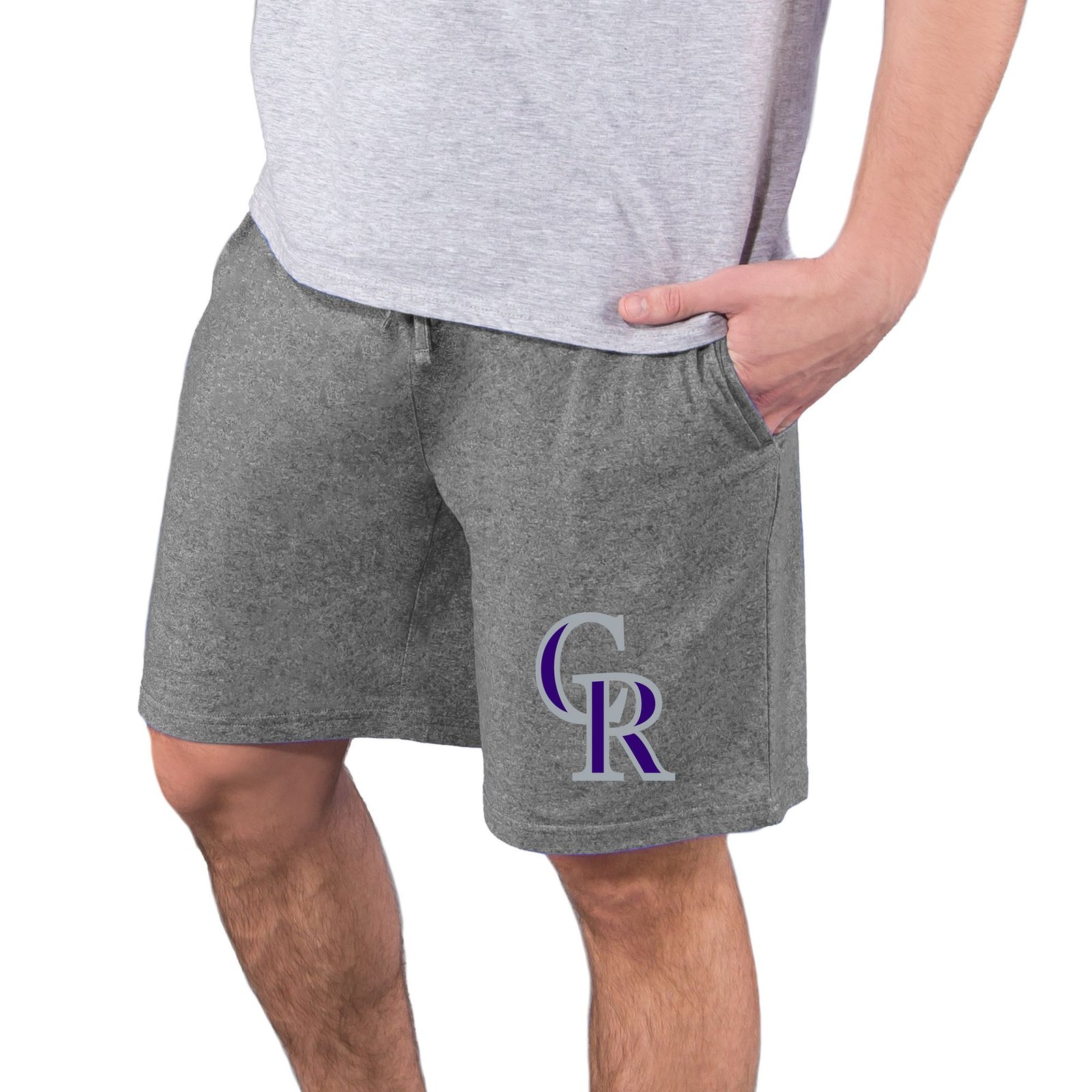 MLB Men's Quest Knit Jam Short (Size M) Colorado Rockies, Poly + Cotton