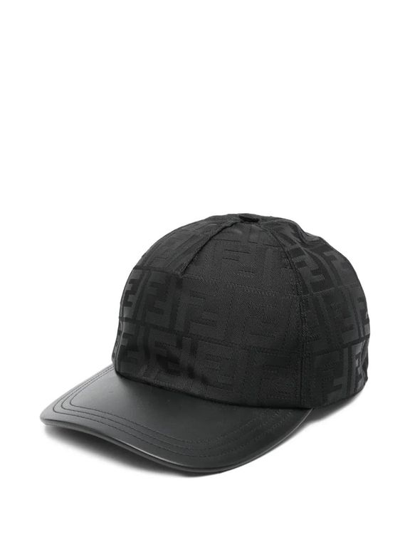Baseball Nylon Ff Jacquard Cap - Black - Fendi Hats