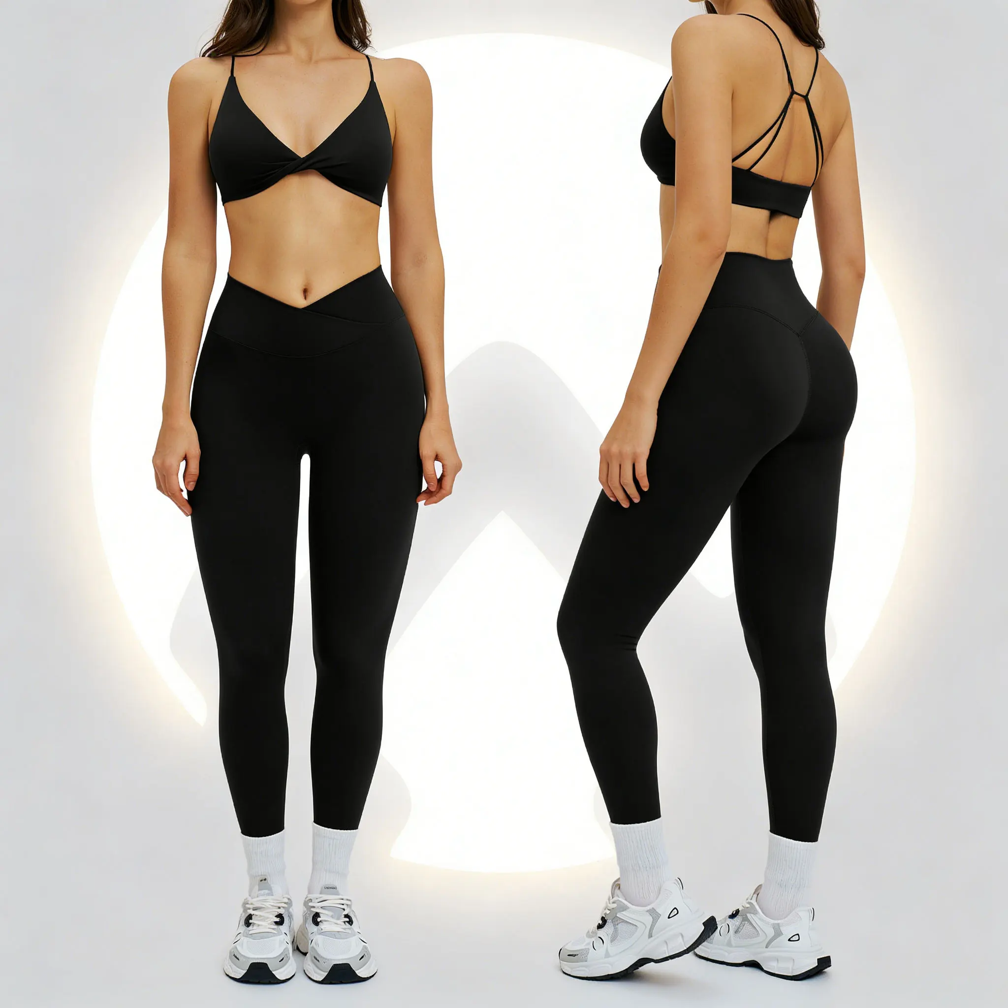 Ensemble de yoga ajusté pour le sport, tenue de course en plein air, ensemble d'exercice, ensemble de sport extensible pour l'entraînement et les mouvements quotidiens