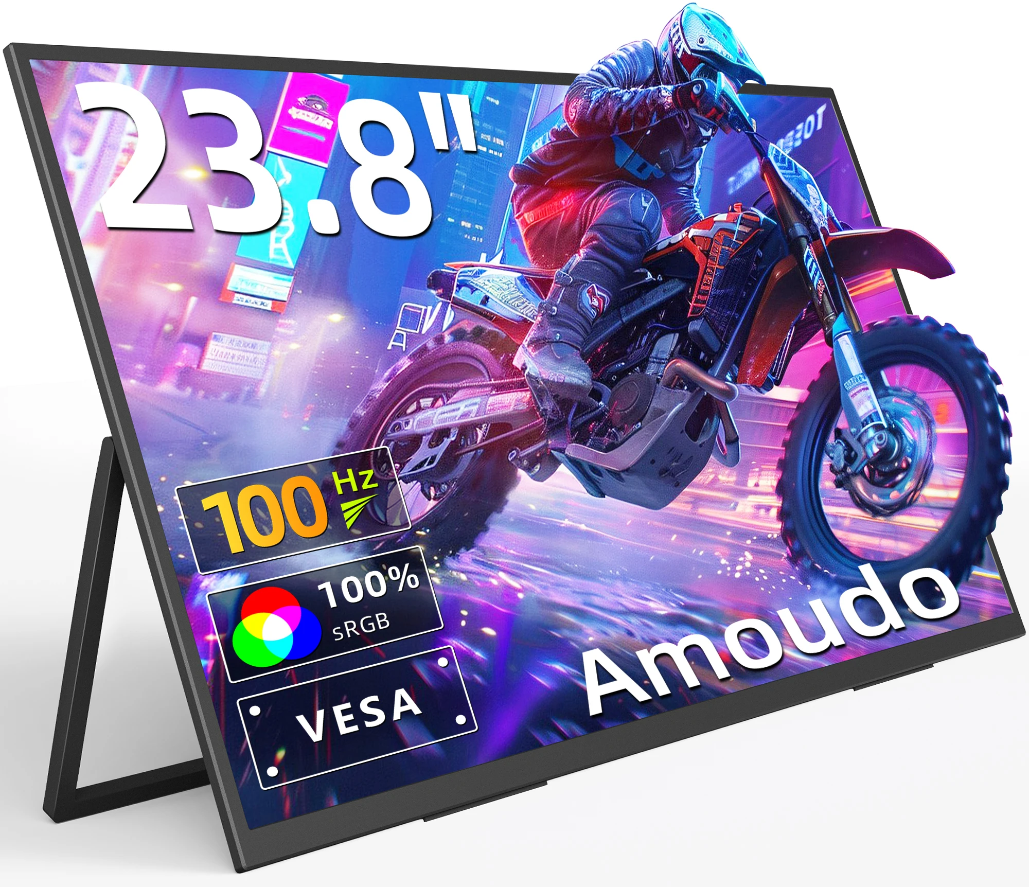 Moniteur portable Amoudo 15,6 pouces 1920 x 1080P, deuxième écran FHD léger et fin, USB Type-C Mini HDMI, écran d