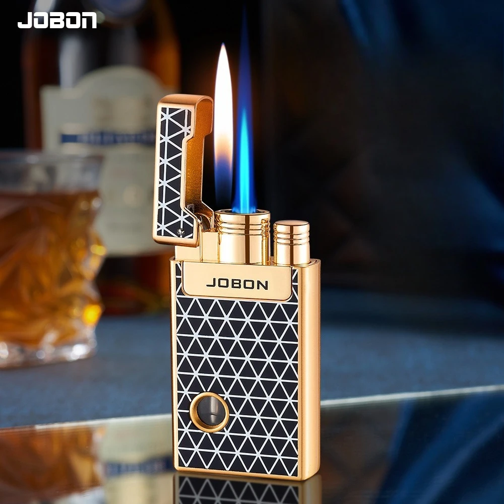 Neues aufblasbares Feuerzeug mit offener Flamme und direktem Doppelfeuerschalter, mit visuell belüftetem Fenster, Feuerzeug für Geschäftsgeschenke Image