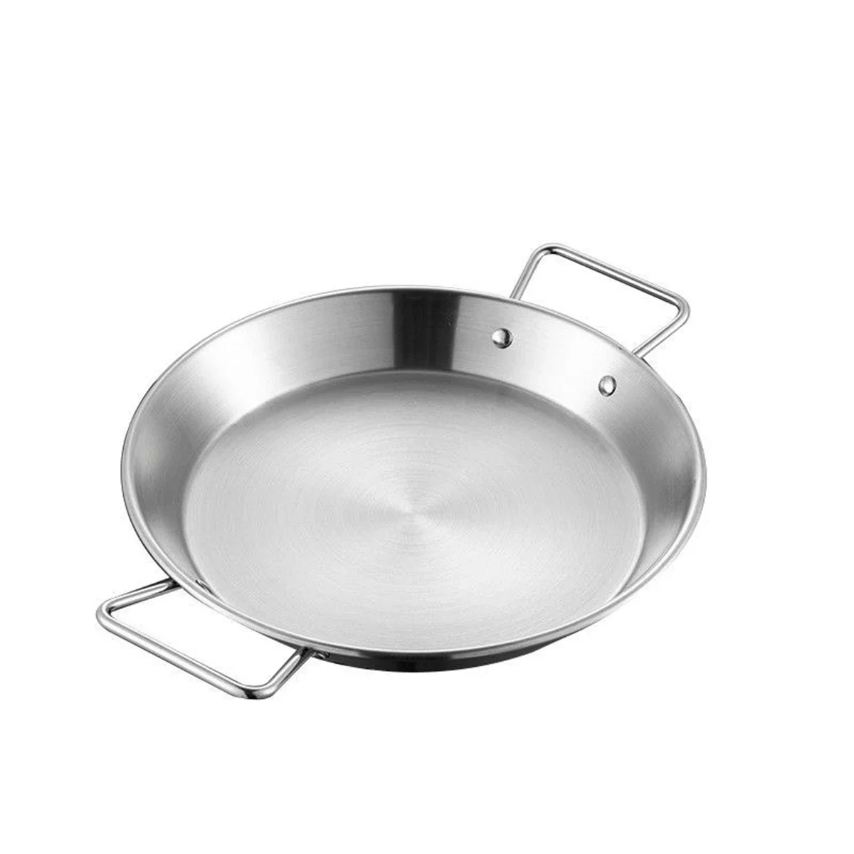 Ergonomischer Paella-Topf aus Edelstahl mit doppeltem Griff und flachem Boden für effizientes Kochen und einfache Wartung Image