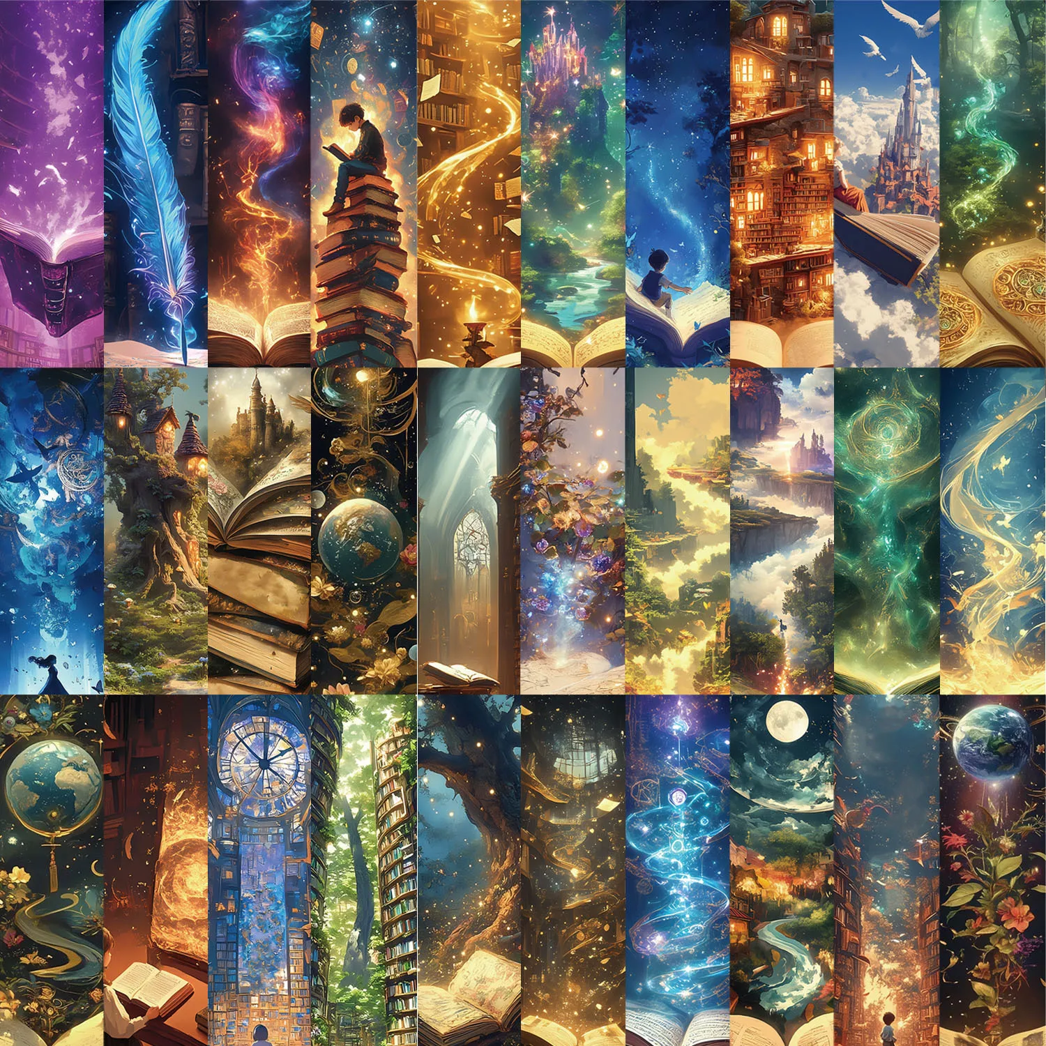 30 Stück Junge Mädchen Fantasy Mystery Wizarding World Advanced Lesezeichen Ästhetische kreative Seitenmarkierung Lesezubehör Image