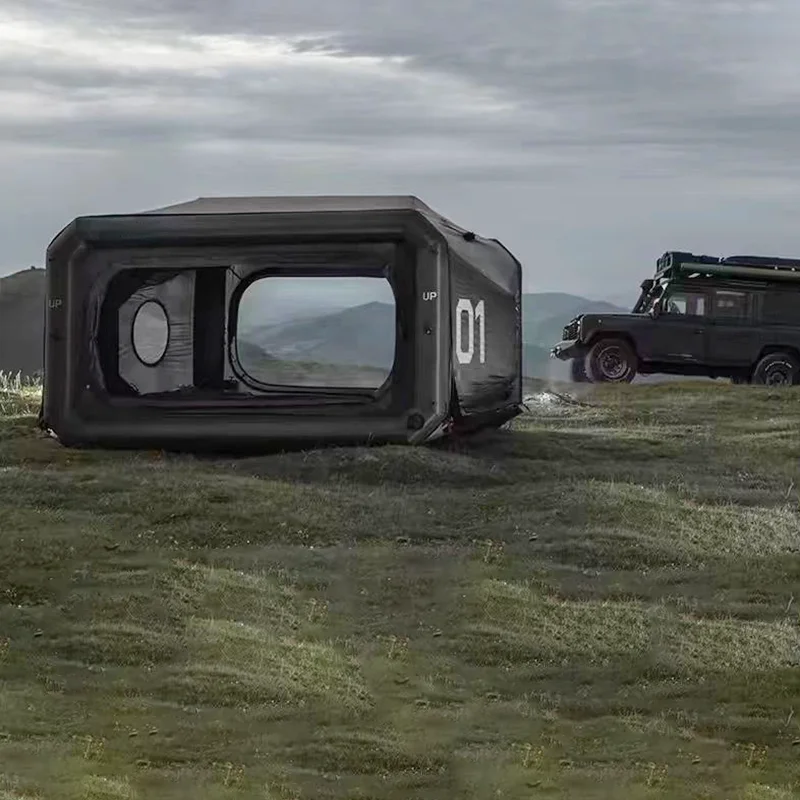 Großes, wasserdichtes, tragbares, faltbares, aufblasbares Zelt für den Außenbereich, quadratisch, für Familien, Camping, Wandern, hochwertiges Zelt Image