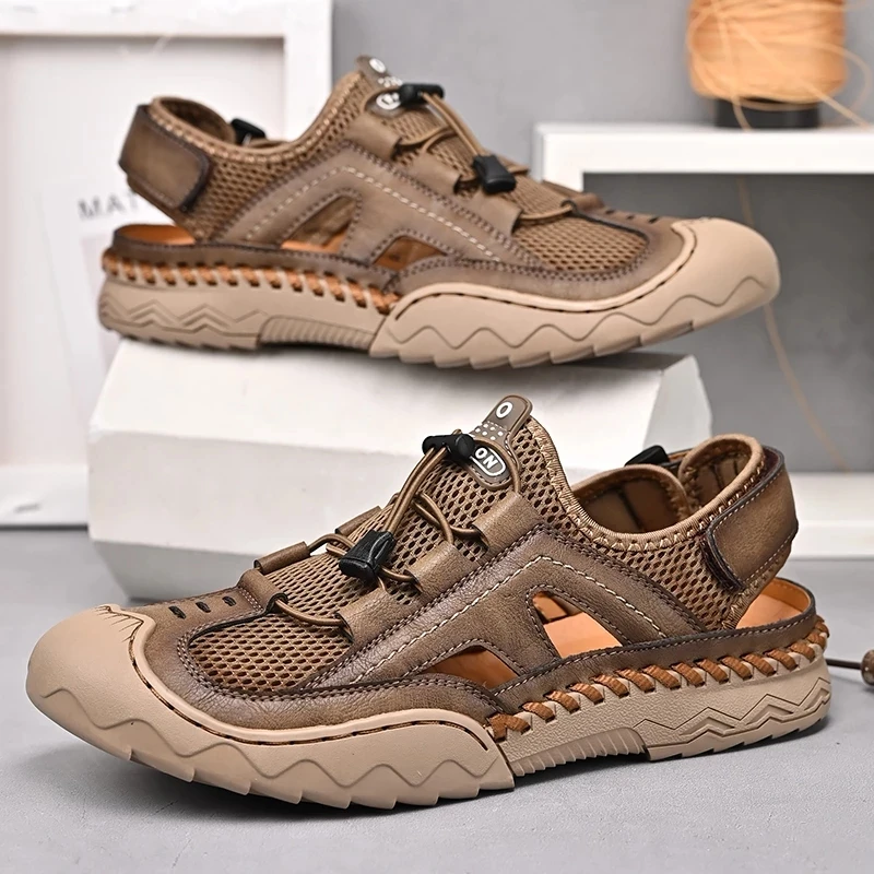 Neue Herren Sandalen Sommer atmungsaktive Mesh Sandalen Männer Outdoor lässig leichte Strands andalen Mode Herren Schuhe Größe 38-46