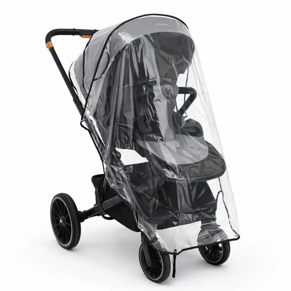 Kinderwagen-Regenschutz aus EVA, Wetterschutz gegen Regen, Wind, Schnee und Staub, kompatibel mit verschiedenen Kinderwagenmodellen Image
