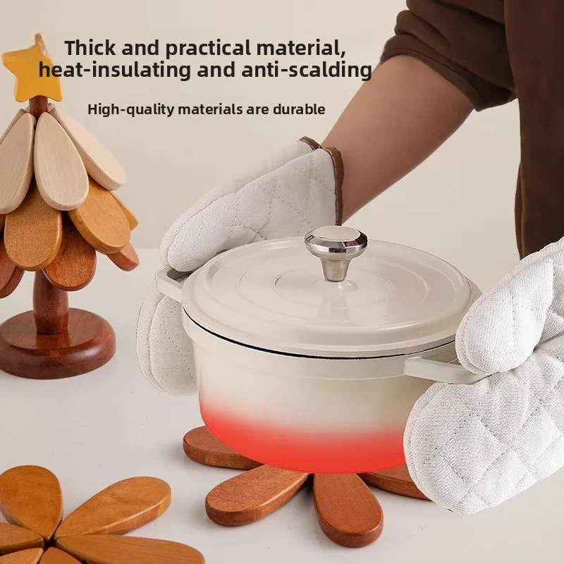 Holz-Baumförmiger Untersetzer Massivholz Tischdekoration Schüssel- und Tellerwärmeisolierungsmatte Getränke-Untersetzer Weihnachtsgeschenk Image