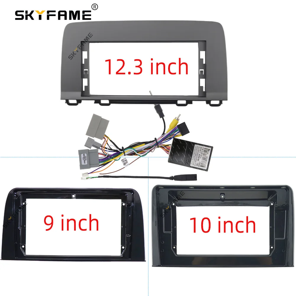 SKYFAME Auto Rahmen Fascia Adapter Canbus Box Decoder Android Radio Dash Fitting Panel Kit Für Honda CRV Breeze Image