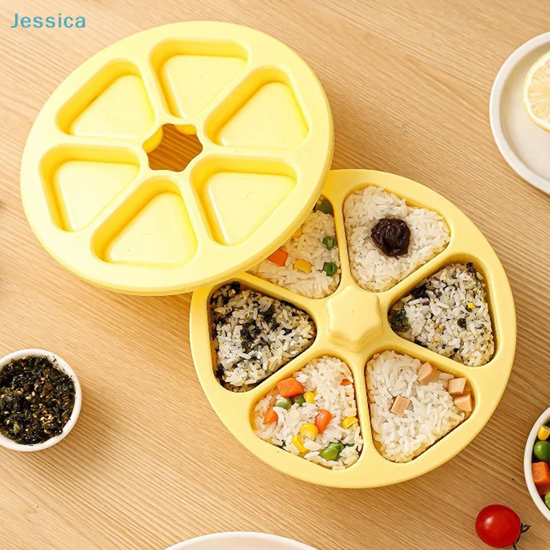 〔Jessica〕6-fach dreieckige Reisballform – DIY Japanischer Sushi- & Onigiri-Maker für Bento-Boxen Image
