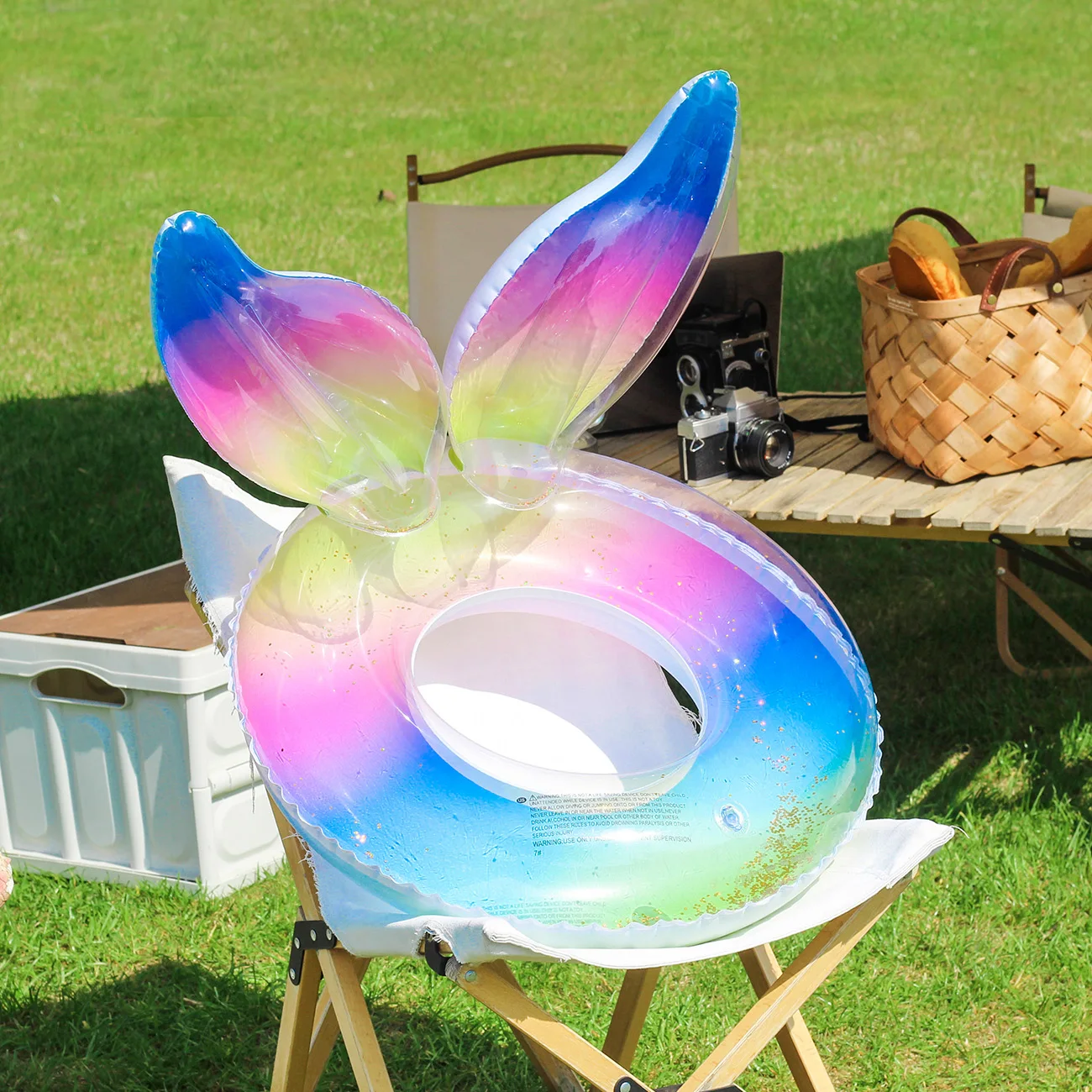 1PC Rainbow Tail verdickter Poolschwimmer, Sommer-Erwachsener einfacher Schwimmkreis, geeignet für Strandpartys Image