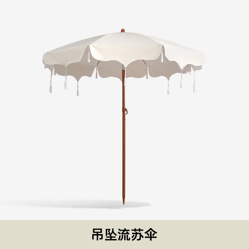 Pendel-Sonnenschirm mit Quasten für den Außenbereich, verdickter, robuster Sonnenschutz für den Innenhof, gewerblicher Stand Image