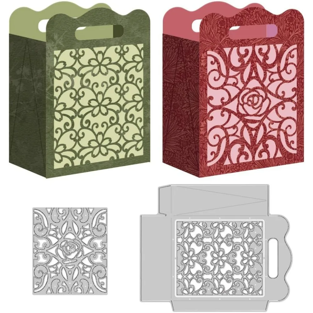 3D Mini tragbare Handtasche gestanzte Kartenherstellung Scrapbooking Prägevorlage für DIY Handwerk Hochzeit Geburtstag Party dekorativ Image