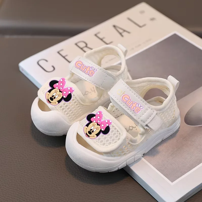 Disney Mickey Mouse Baby Weiche Sohle Kleinkind Schuhe Minnie Boy Atmungsaktive Mesh Sandalen Strand Schuhe Sommer Neue Baby Mädchen hausschuhe