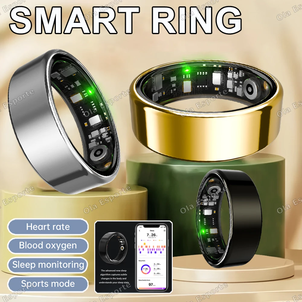 2026 Neuer Smart Ring für Männer und Frauen, Herzfrequenz-Blutsauerstoff- und Schlafmonitor, Smartring, 5 ATM wasserdicht, Multisportmodi, Smartring Image