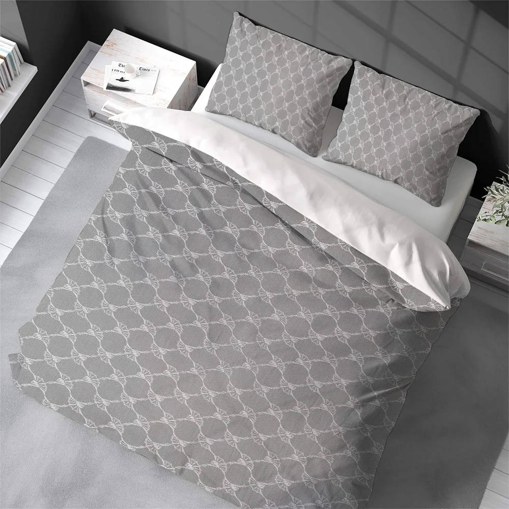 J-JoopES Modisches Bettbezug-Set im Home-Style, weiche Baumwollbettwäsche, 3-teiliges Set, Geschenk für Studentenwohnheime Image