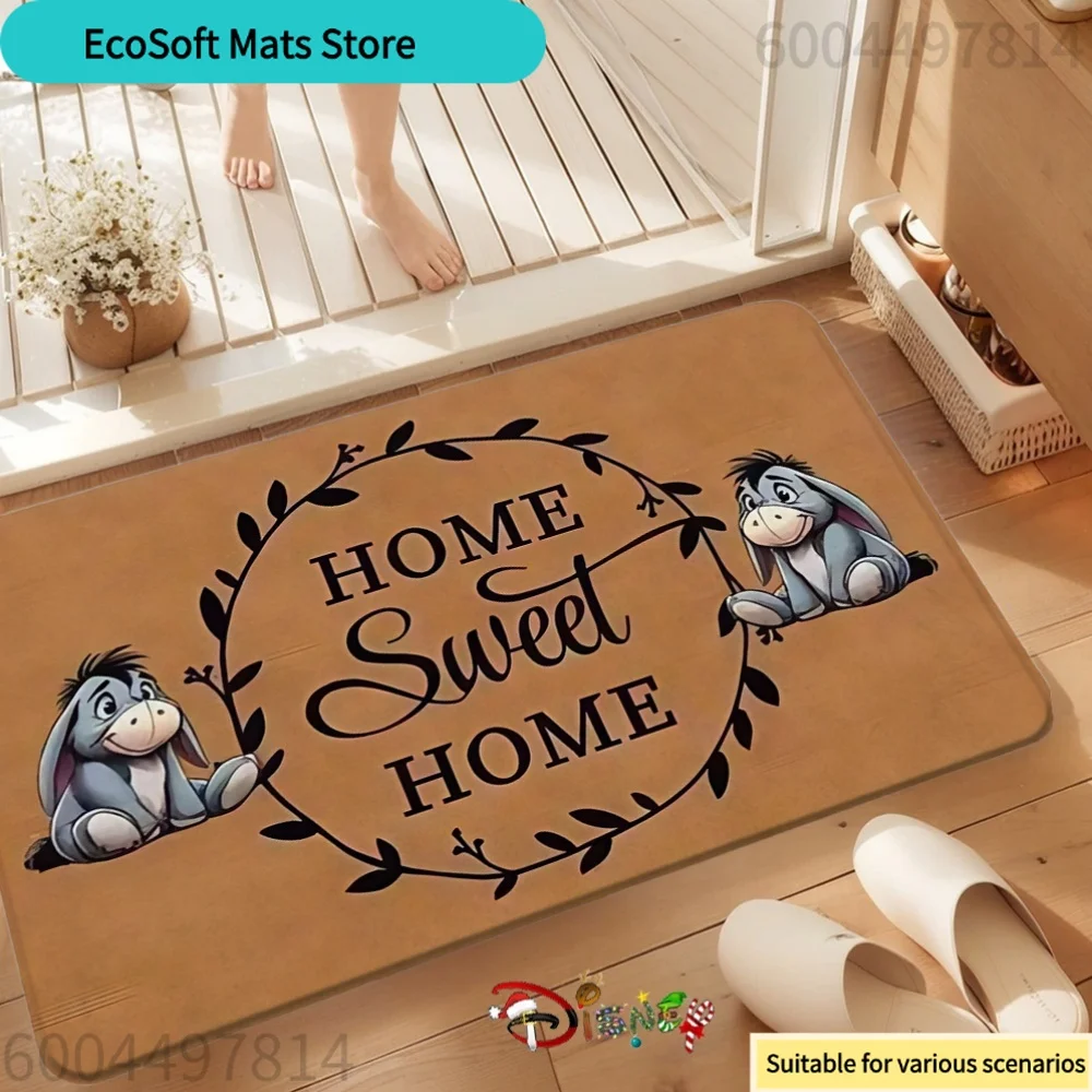 Eeyore's neue strukturierte Badezimmermatte, eine flache 2D-Willkommensmatte, die saugfähig, schnell trocknend und leicht zu reinigen ist. Geeignet für Image