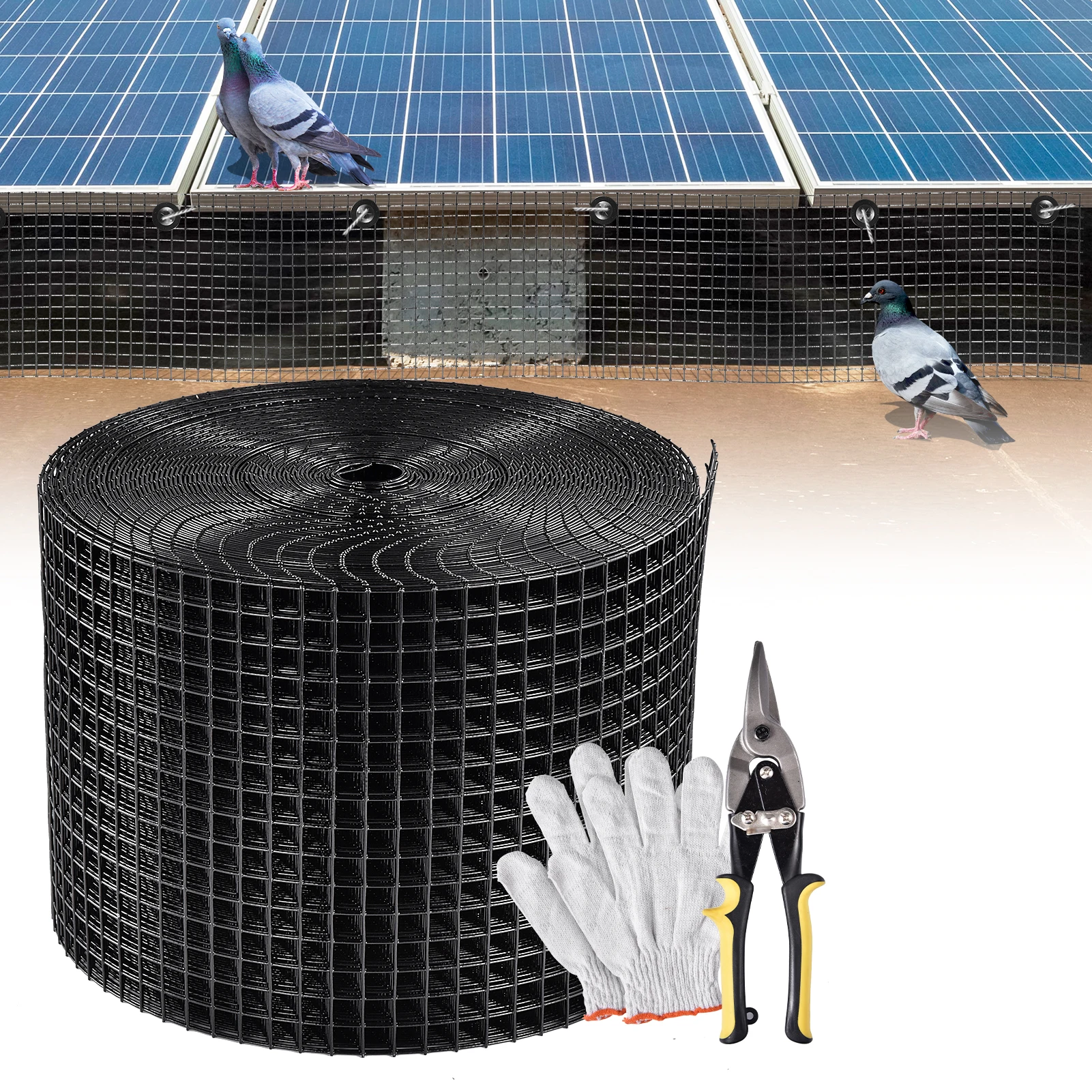 Vogelschutz für Solarmodule, 7,8 Zoll x 98 Fuß Verzinkter Solar-Käfig Taubenabwehr, Drahtgitterrolle, Langlebig, UV-Beständig Image