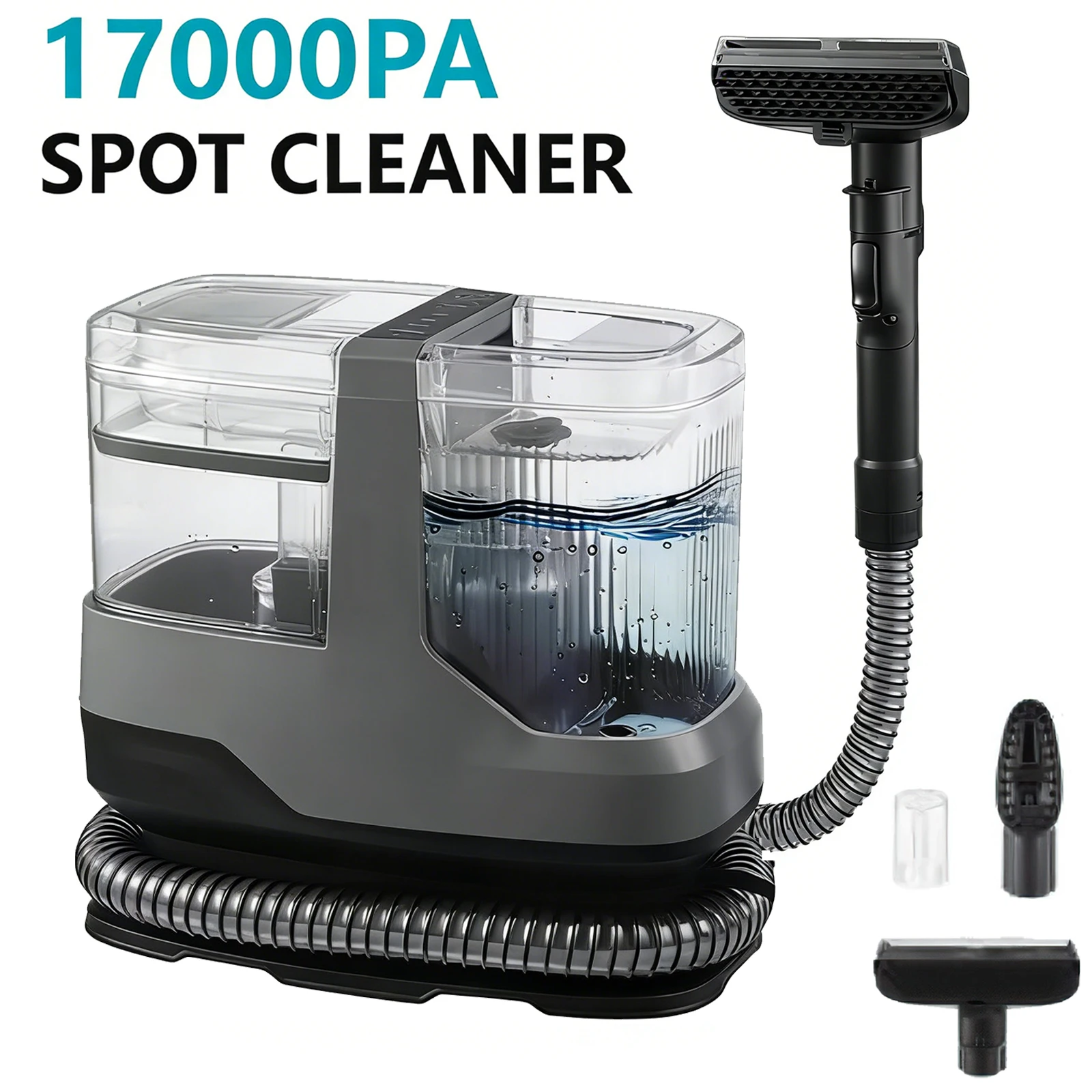 OWJHE 1200W Heißwasser-Teppichreiniger 60 ° C Tiefenreiniger für Haustierflecken 17kPa Starke Saugkraft 4M Langes Netzkabel 1100ML Tank Image