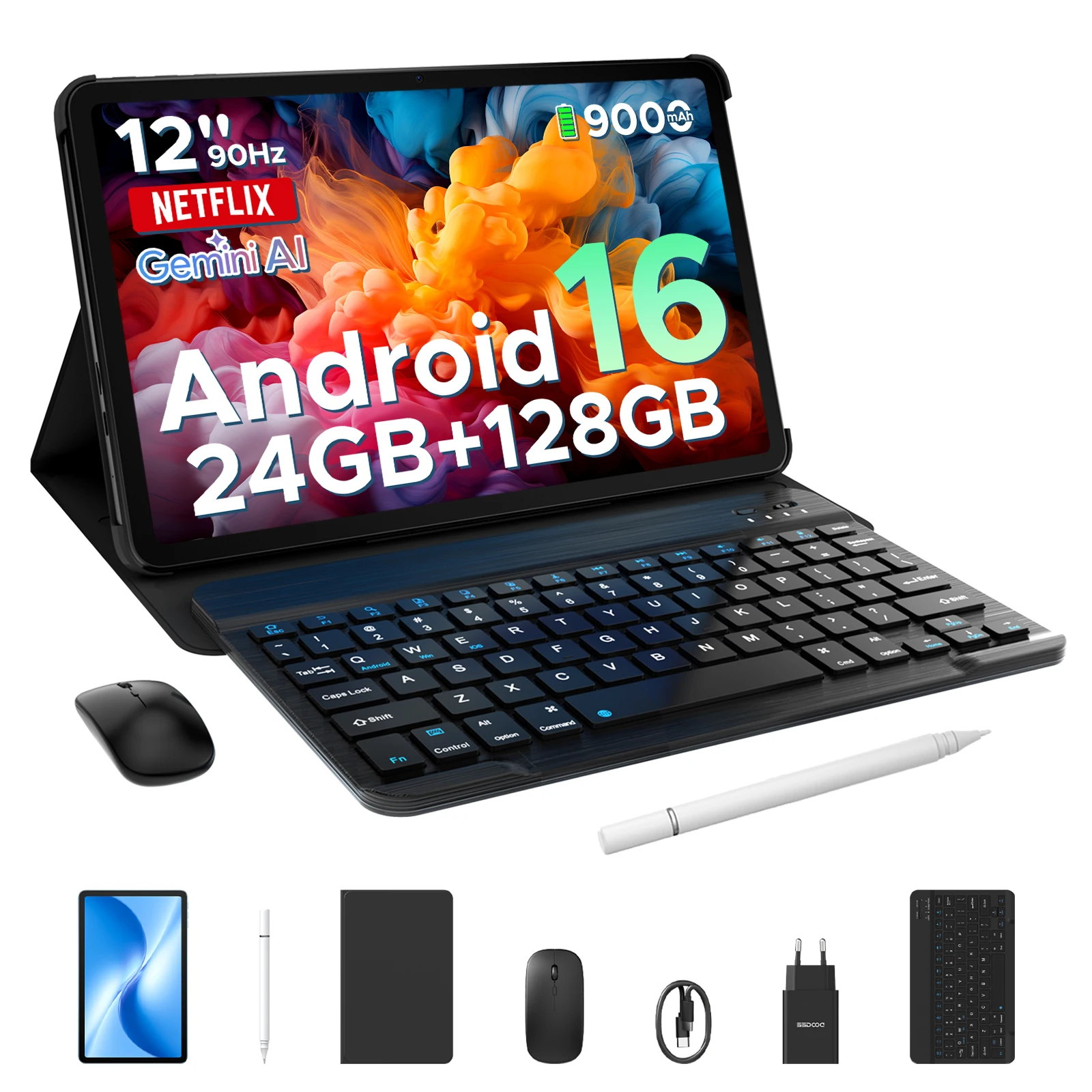 DOOGEE U12 Tablet-PC Android 16 12'' S-Display 24GB RAM (6GB+18GB) 128GB 9000mAh Akku UNISOC T7255 Widevine L1 Dual-Lautsprecher Image