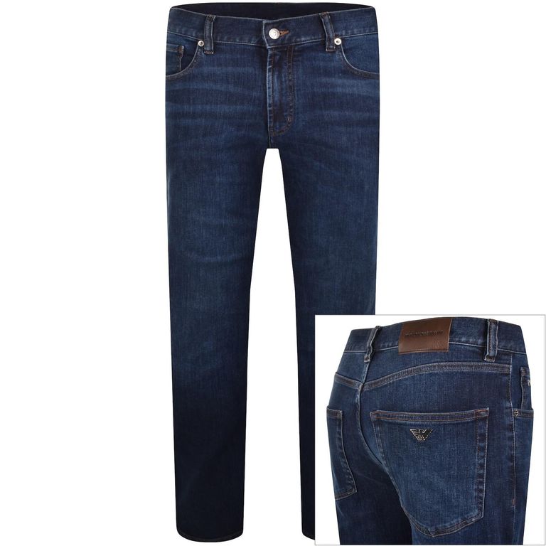 Emporio J76 Straight Fit Jeans Denim - Blue - Armani Jeans