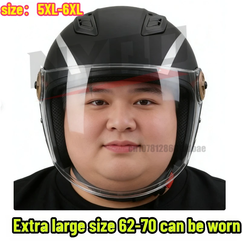 62-70CM Motorradhelm für Herren mit extra großem Kopfumfang, Sicherheitshelm, Motorrad-Halbhelm, Casco Capacete Image