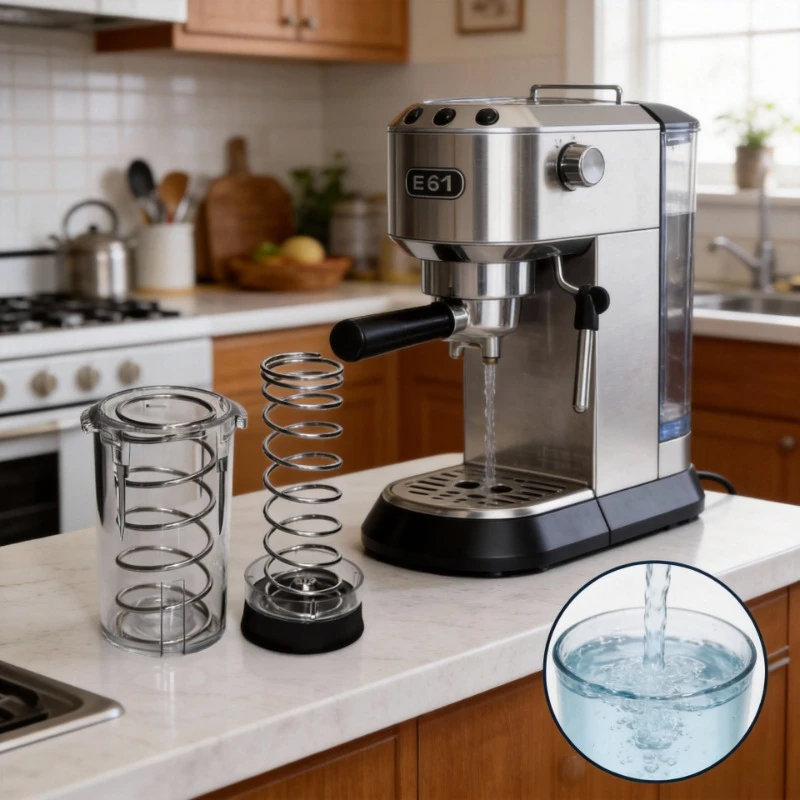 Halbautomatische Espressomaschine mit E61 Brühgruppe, Heißwasser-Rückspülreinigung, Kaffeemaschine für Zuhause Image