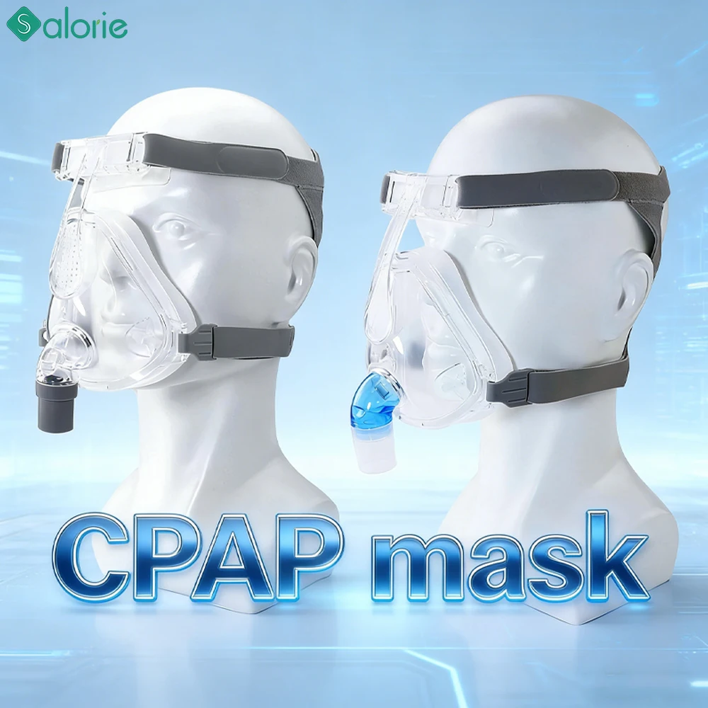 Vollgesichts-CPAP-Maske Silikon-CPAP-Ersatzmaske Auto-BiPAP-CPAP-kompatible Nasen-/Mundmaske für Schlafapnoe und Anti-Schnarchen Image