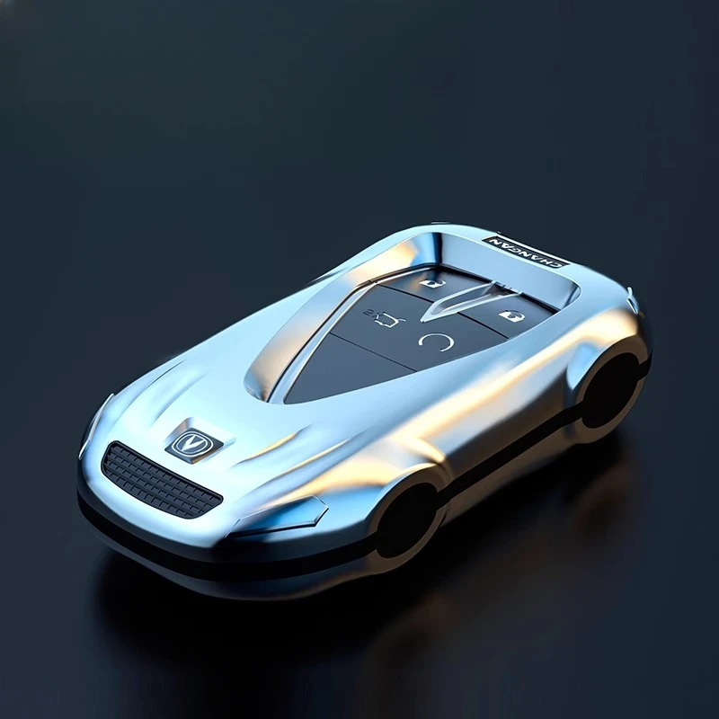 Schlüsselhülle für Changan UNI-V/CS75 Plus 3. Generation/CS55 Plus/Yida/UNI-Z/Eado/UNI-T (2024 Modelle) – Schlüsselanhänger mit Schlüsselanhänger Image