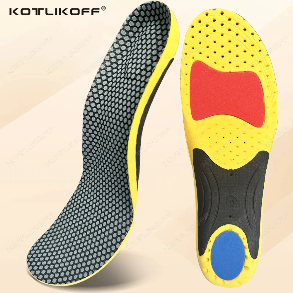 EVA-Sport-Einlegesohlen zur Unterstützung des Fußgewölbes, Stoßdämpfung, Deodorant, atmungsaktives Kissen, orthopädische Einsätze für Lauf-Basketballschuhe Image