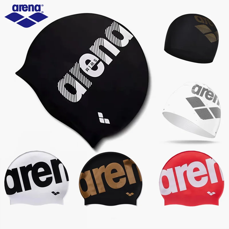 Arena Silikon-Badekappe für Damen und Herren, rutschfest, wasserdicht, geringer Widerstand, beschleunigt professionelle Schwimmausrüstung Image