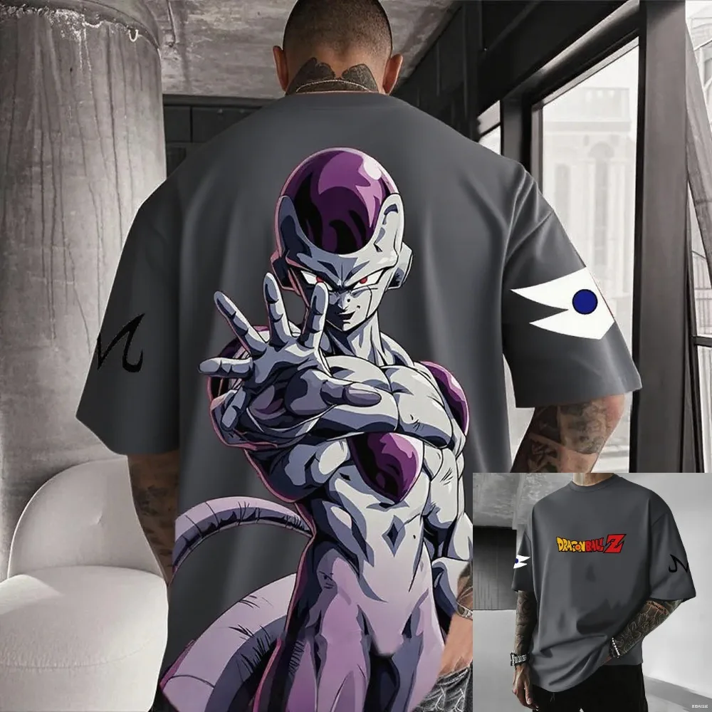 Übergroßes Unisex-T-Shirt aus reiner Baumwolle Dragon Ball Frieza 2026 Sommer Neues Produkt Anime-bedrucktes kurzärmeliges Eltern-Kind-Oberteil Image