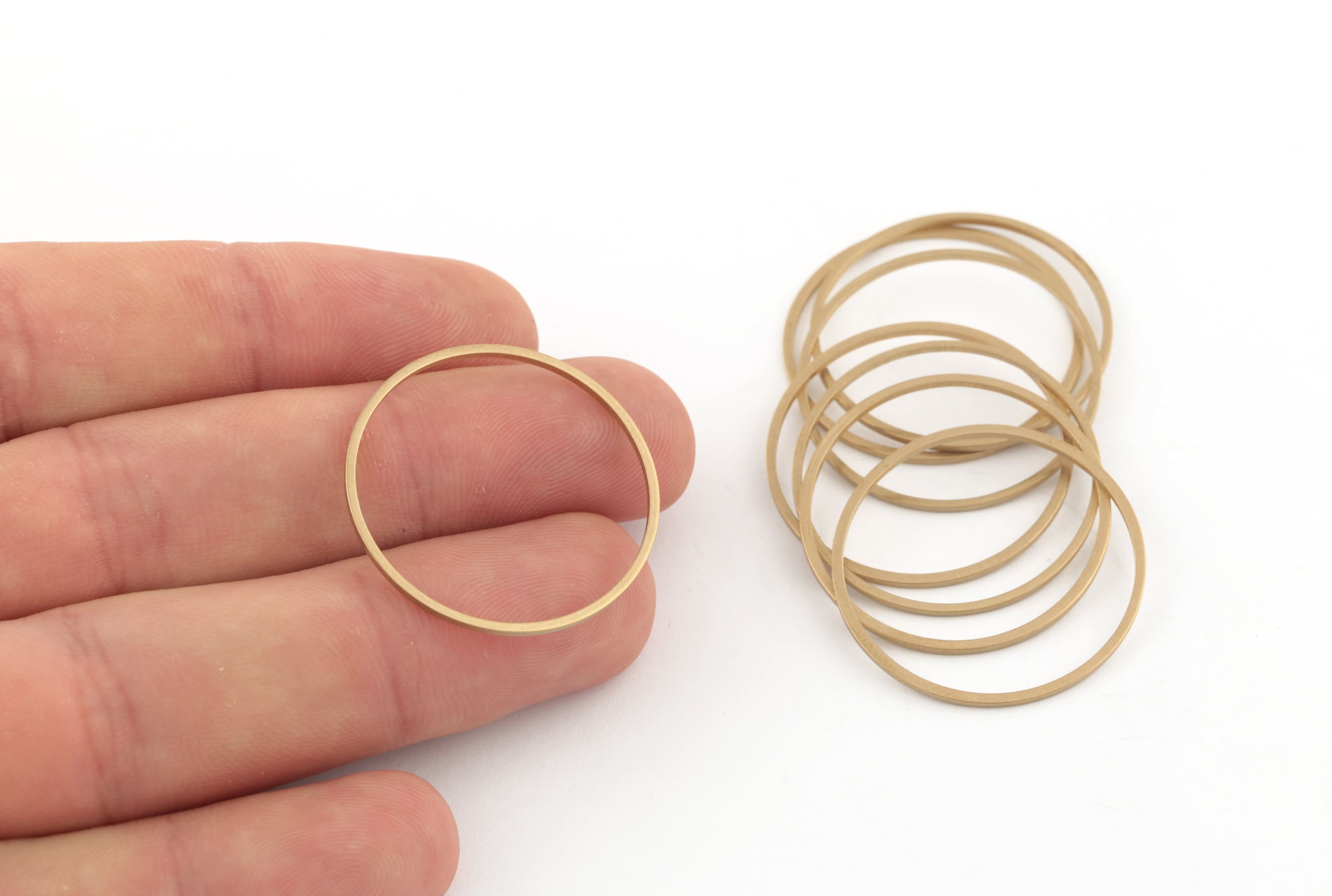 6 pezzi di anelli in ottone grezzo da 30 mm, connettore ad anello in ottone grezzo, pendente circolare in ottone grezzo, connettore in ottone grezzo,