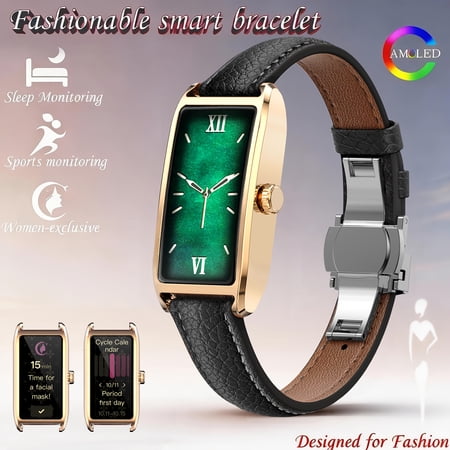 Fashion Women s Smart Wristband Elegant Gold Case Feminine Care Multi-Sport Step Count Shake to Take Photo Lightweight Yoga Hiking Band