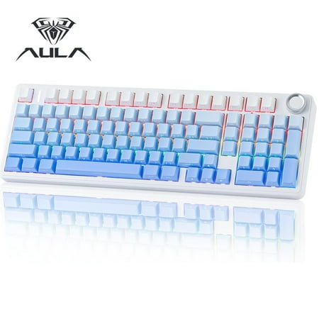 AULA F99 Pro 99-Key Wireless Hot Swappable Mechanical Gaming Keyboard RGB 5-Layer Padding 8000 mAh Battery Knob