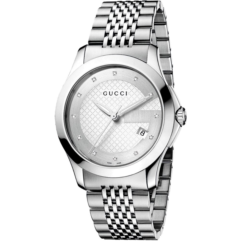 Gucci G-Timeless YA126404 Herrenuhr mit silbernem Zifferblatt
