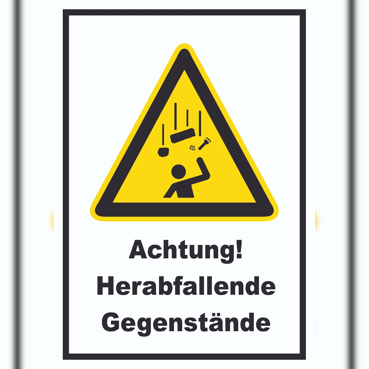 HB-Druck Achtung Herabfallende Gegenstände A2 Rückseite selbstklebend Schild Image