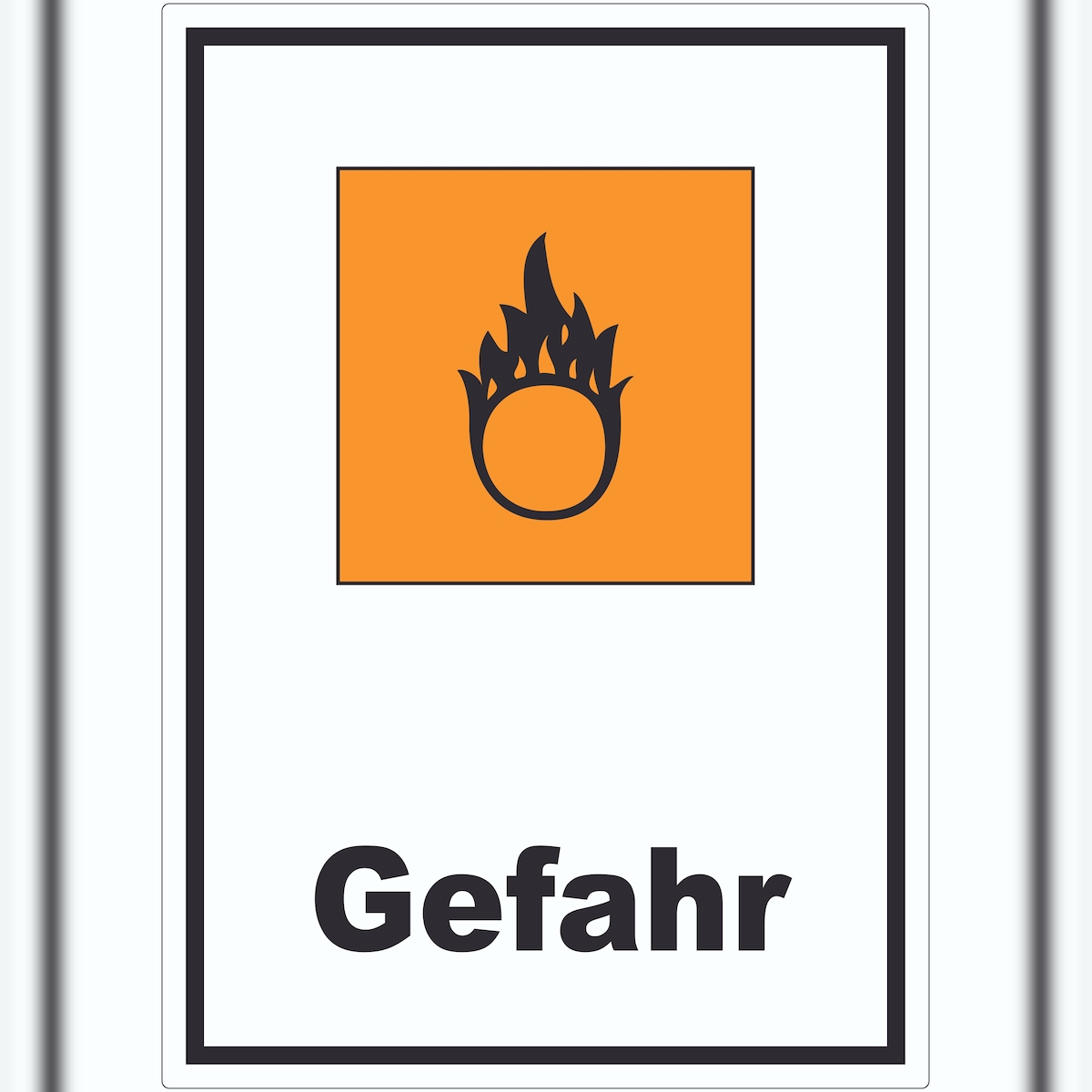 HB-Druck Aufkleber Gefahrensymbol Brandfördernd Gefahr Brand A9 (37x52mm) Image